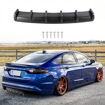 For Ford Fusion SE Carbon Rear Bumper Diffuser Lip Spoiler Splitter Wing 6 Fins