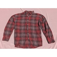 Men's Wolverine, Red Plaid, Button Down Flannel Shirt Size L