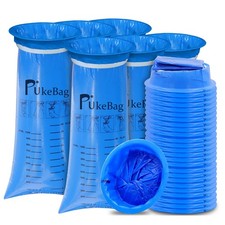 PukeBag Emesis Bag Disposable, 25 Pack Disposable Vomit Bags, 25 PACK, Blue