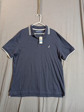 New Nautica Men's Size XLarged Navy Blue Soft Golf Polo Short Sleeve Shirt
