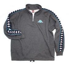 Kappa Pullover Gray Sweatshirt Tape Logo Sleeve Y2K Epic Records: Apollo 440