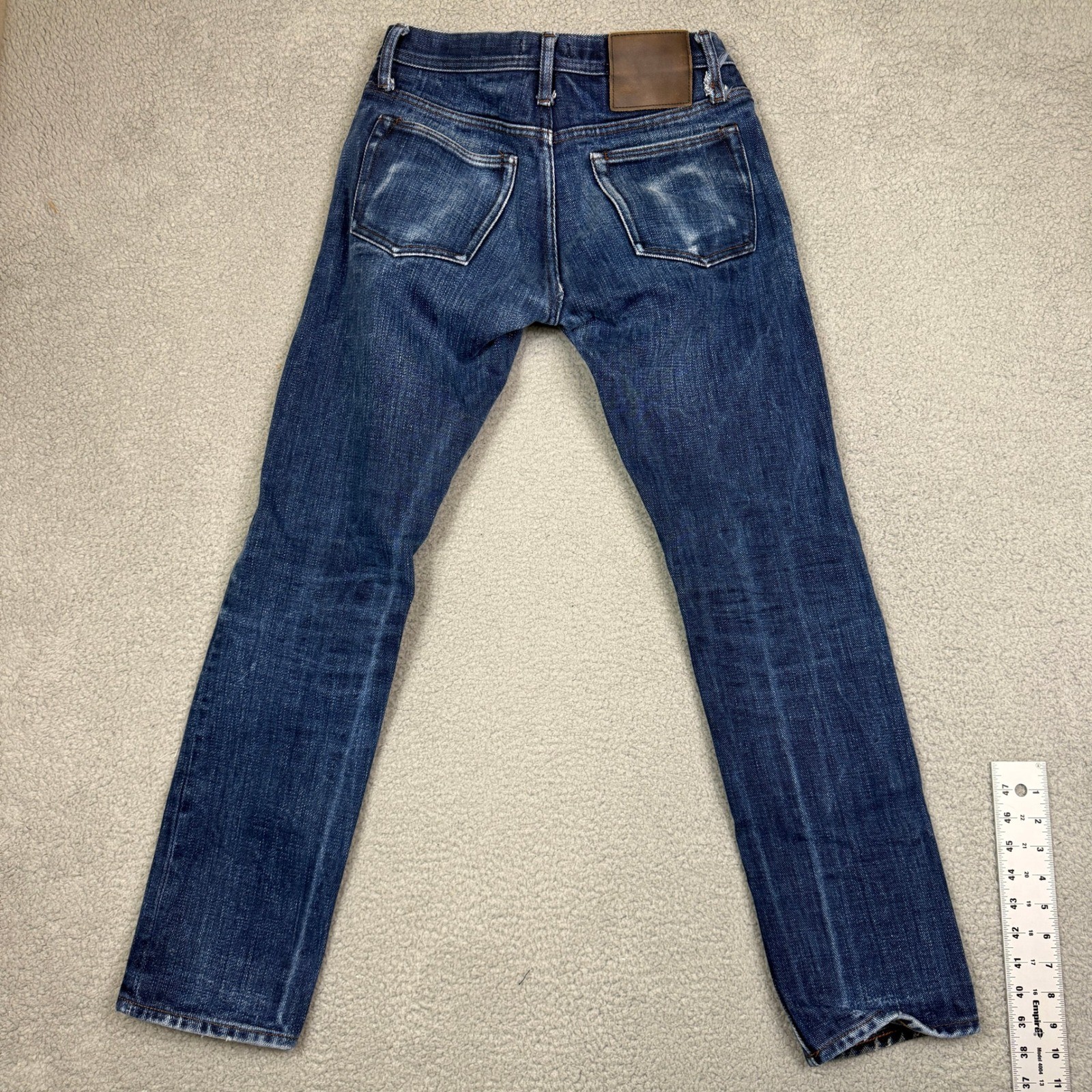 UB221 Mens Tapered Selvedge Jeans Indigo Sz 30 Denim 21oz Button Fly