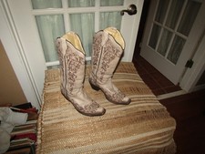 Corral Women s sz 5.5 M Cowgirl Taupe Leather Snip Toe Cowgirl Boots A1114