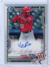 VIANDEL PENA 2021 BOWMAN CHROME 1ST AUTOGRAPH REFRACTOR AUTO /499 QTY!