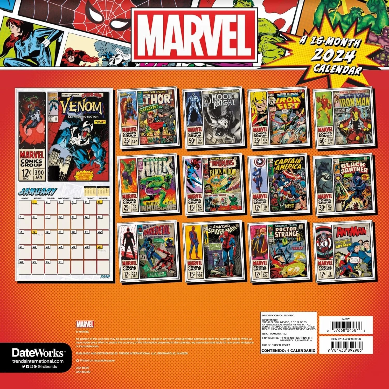 MARVEL 2026 12 Month WALL CALENDAR