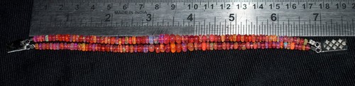 Opal Bracelet Natural Ethiopian Opal Gemstone Fire Beads 7.5"Bracelet 3385 - Picture 5 of 5