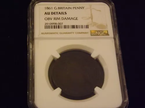 1861     Penny            Great Britain        NGC  AU