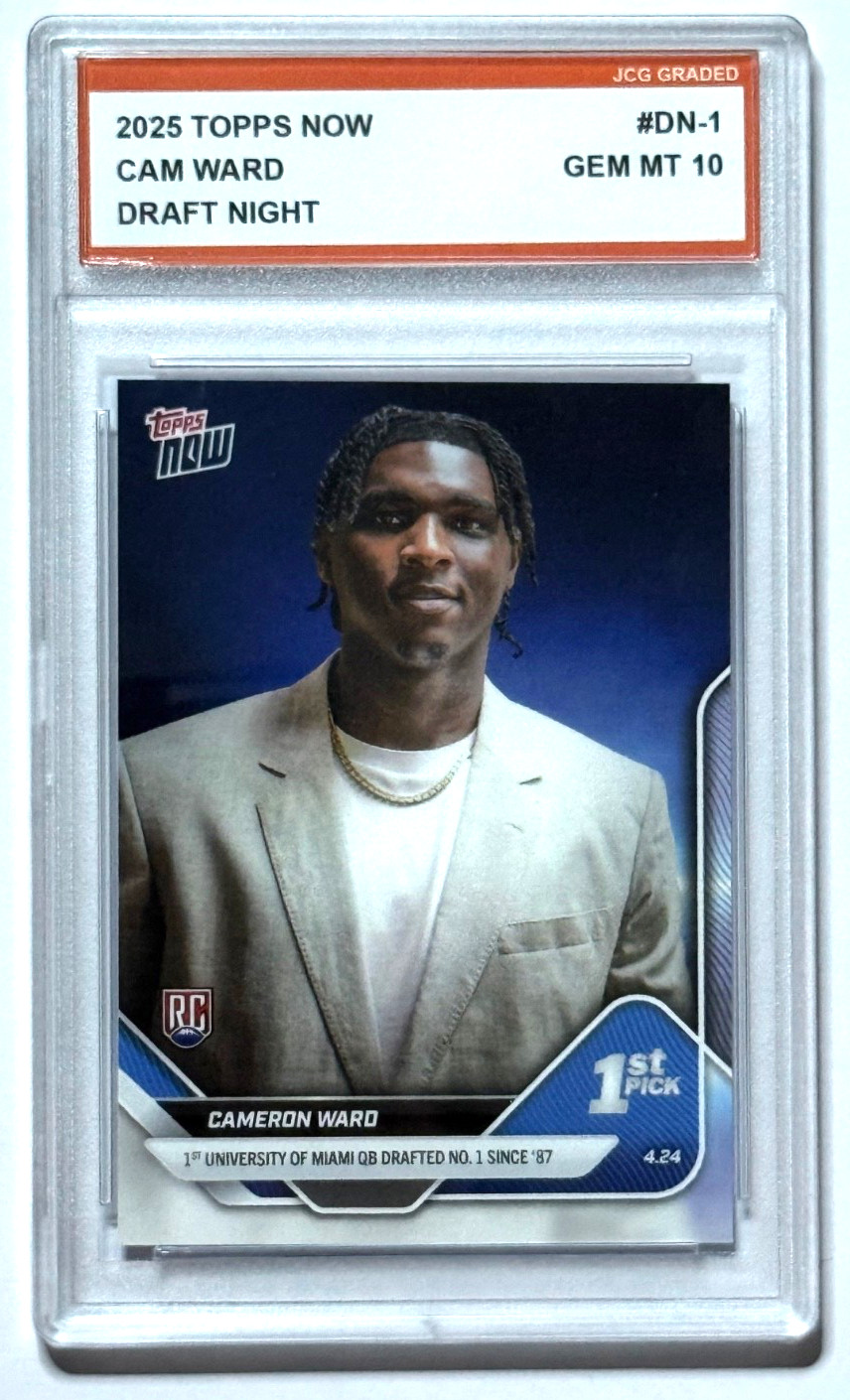 Cam Ward 2025 Topps Now Draft Rookie #D-1 Graded Gem Mint 10 