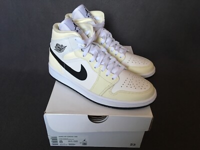 Nike Air Jordan 1 Mid (W) Coconut Milk White Black EU 39 Weiß Beige Schwarz