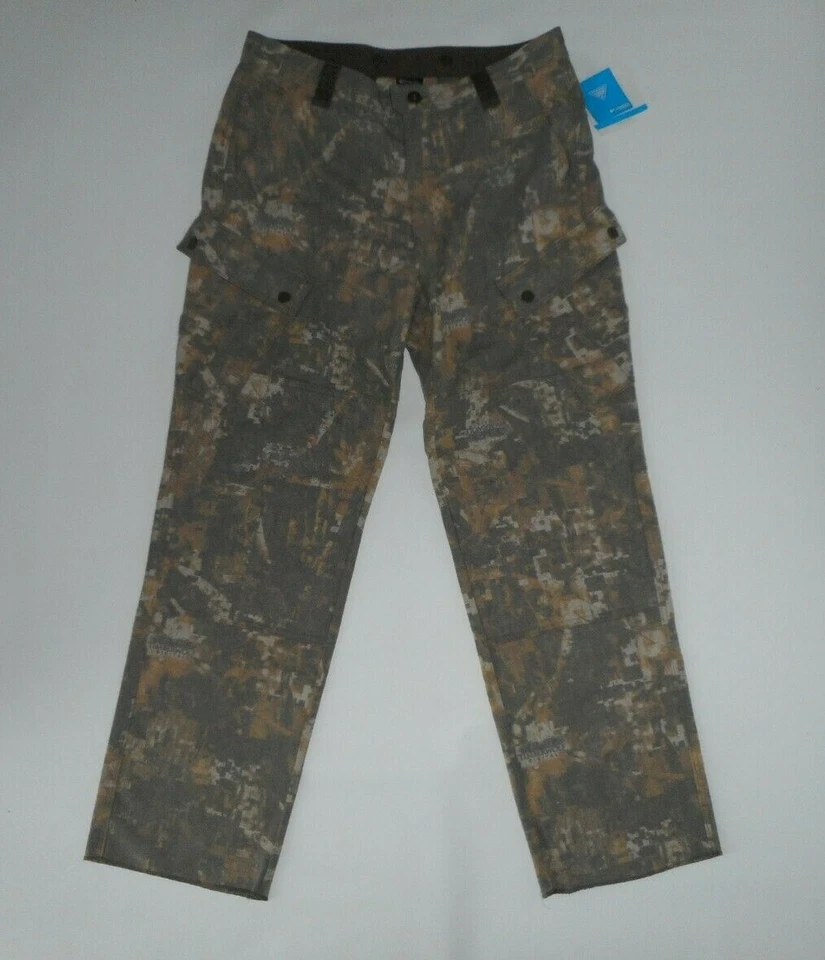 COLUMBIA PHG GALLATIN Brown Camo Hunting WOOL Cargo PANTS MENS LARGE Reg LR NEW - Image 2 of 4
