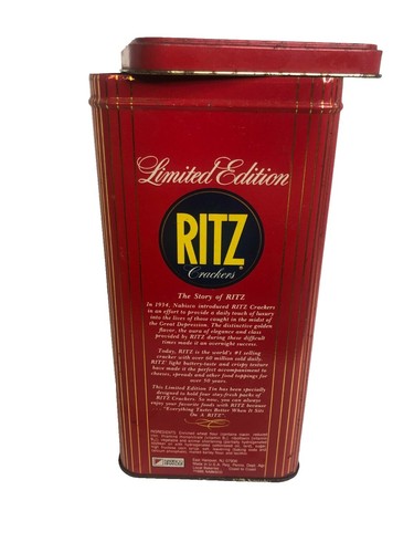 Vintage Ritz Crackers Tin 1986 Nabisco Limited Edition Red Storage