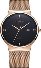 Luxury Men's Fashion Ultra Thin Minimalist Wrist Quartz Watch Analogue Date