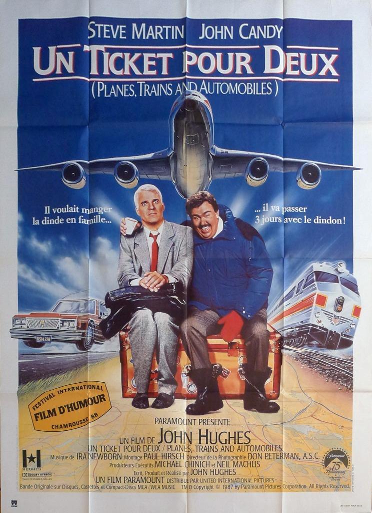 Affiche Originale De Film "Avions, Trains Et Automobiles" (Martin/Hughes) - Grand Format Vintage