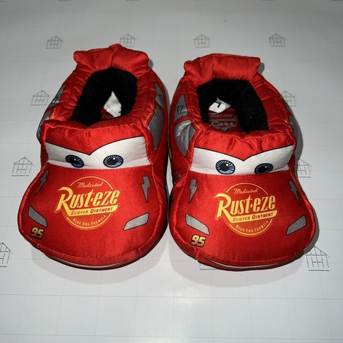 Boys Baby Cars Lightning McQueen Red Slipper Shoes Size S 5-6 GA#5 - Picture 1 of 6
