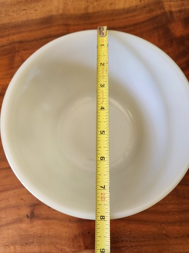 VTG Avocado green Federal glass bowl 8" diameter 4" tall nesting - Picture 6 of 7