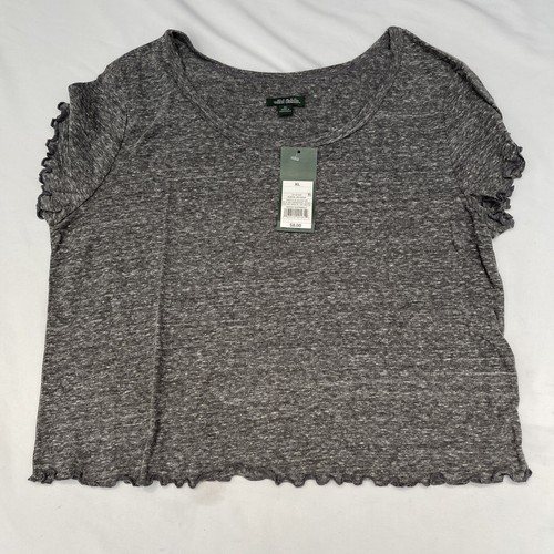 Lot of 3 Wild Fable Women's Lettuce Edge T-Shirt Top Charcoal Grey Sizes XL New - Picture 2 of 7