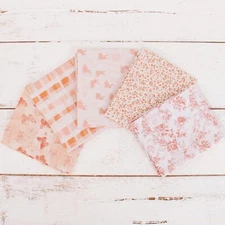Threadart Exclusive 5 Fat Quarter Bundle Set - Coral 100% Cotton Fabric