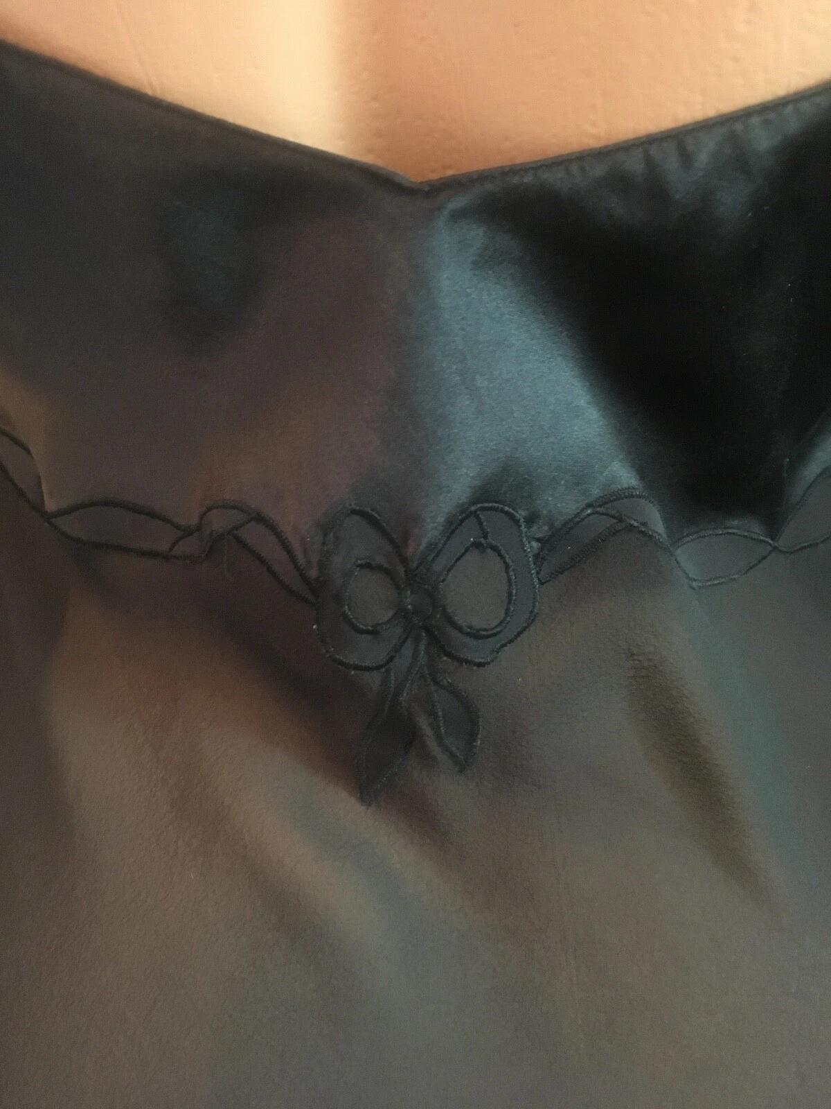 UNDERCOVER Abito da cameriera vintage Victoria's Secret 100% seta nero slip latte taglia XS