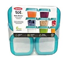 OXO tot Baby Blocks 4 Freezer Storage Containers w/ Tray 6 oz New