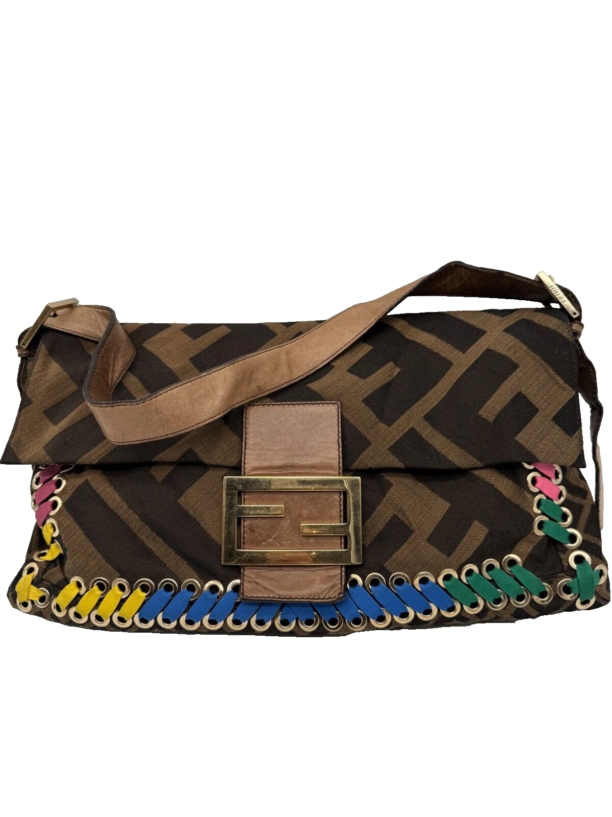 Borsa a tracolla grande Fendi baguette