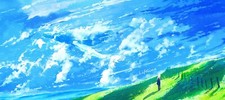 Landscape anime sky nature clouds lifeline girls Custom Gaming Mat Desk