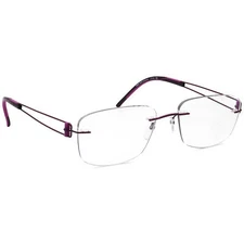 Silhouette Eyeglasses 7759 40 6057 Titan Purple Rimless Frame Austria 52[]19 145