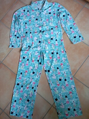 Fleece Schlafanzug Schneemann mit Glitzerknöpfen, 10 Jahre, Joe Boxer