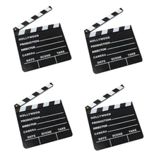 4 Pack New Hollywood Clapboard Clapper Clap Board Movie Sign Director Chalkboard