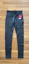 Spanx New With Tags Women's Faux Leather Leggings Size M - Black