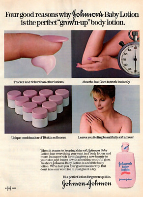 PRINT AD 1985 Johnsons Baby Lotion for Grown Ups 8x11