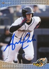 2018 Akron Rubberducks ANDREW CALICA Signed Card autograph AUTO INDIANS