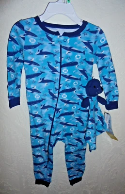 Max & Olivia Baby Pajamas Shark Blanket Blankie Buddie Set Multi, 24 Months NWT