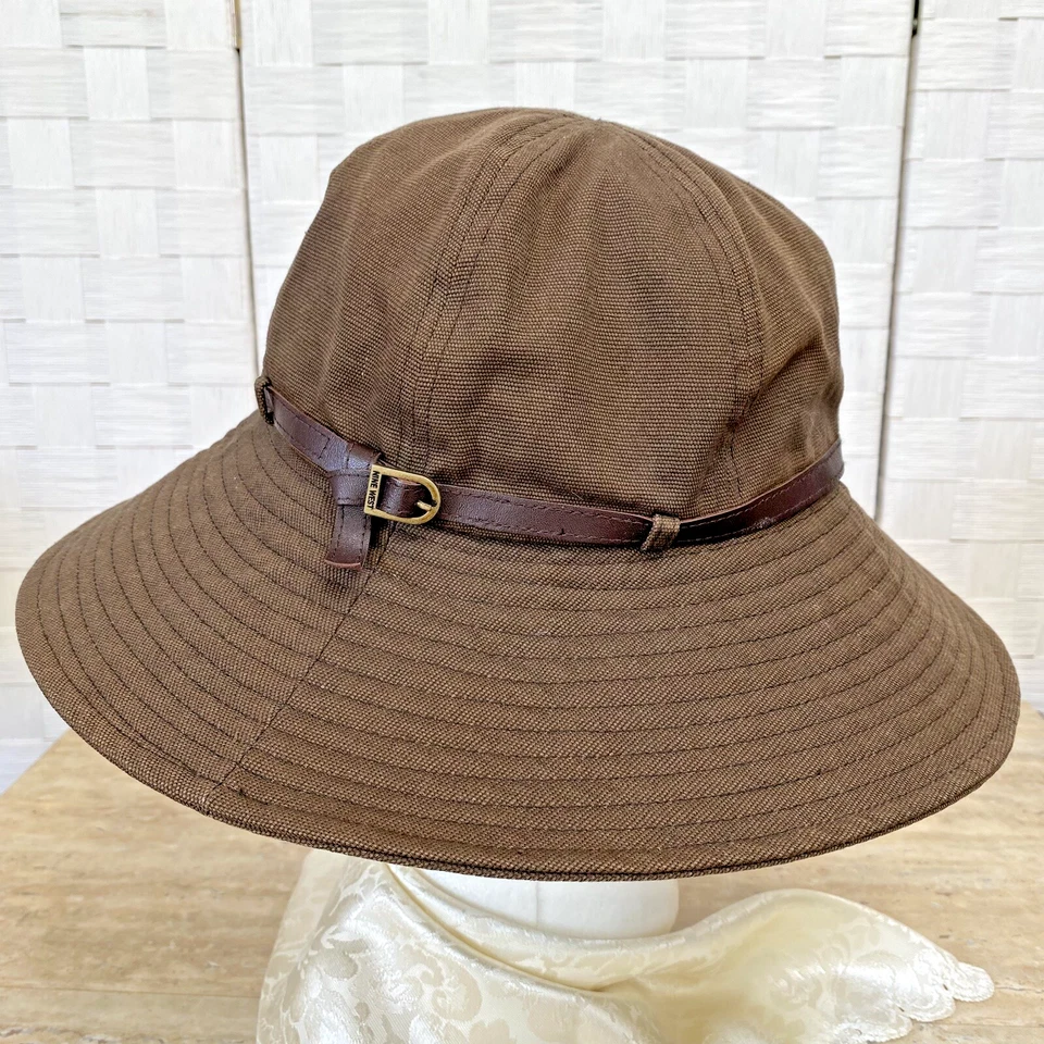 Nine West Brown Bucket Hat Cap Fisherman Boonie Vacation Resort Beach Rain Sun - Image 3 of 4