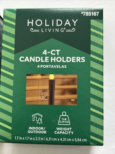 Holiday Living HL 8-CT Candle Clamp Holders Suction Cup Hanger to Window Clear - Picture 2 of 8