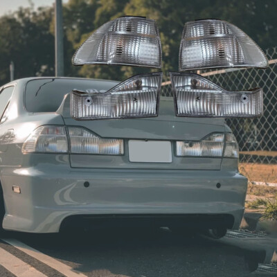 Clear Lens Full Tail Lights Brake Turn Signal Lamp For 98-00
