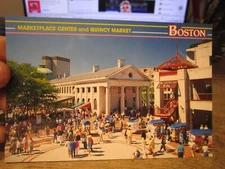N1 MASSACHUSETTS Postcard Boston Marketplace Center Quincy Market Outdoor Booths