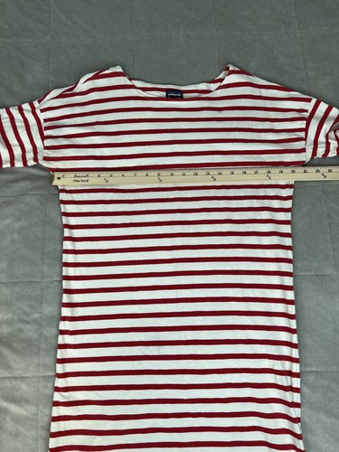 Patagonia Shirt Dress Women Medium Red/White Seatoller Long Sleeve Stripe - Picture 6 of 12