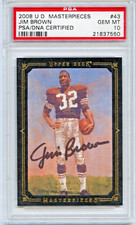 2008 Upper Deck Masterpieces #43 Jim Brown Auto PSA 10