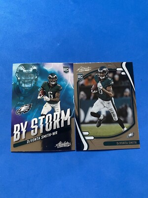 2021 Panini Absolute Football DeVonta Smith RC Lot! Base & By Storm #107 BST-7