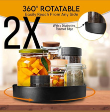 2-Pack Lazy Susan Turntable Organizer, 13" Metal Spice Rack for Kitchen  Pantry