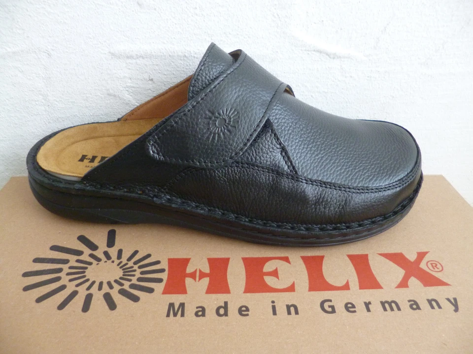 Zuecos Helix Zapatillas Mules Zapatos Cuero Negro 82550 Foto 4 de 4