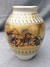 AK KAISER PORZELLAN VASE 20 CM THEBEN PORZELLAN TUT ENCH AMUN
