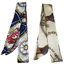 Lot of 2 Womens Neck Scarf Wrap Hair Head Tie Purse Decoration Bag Wrap 38/2" I