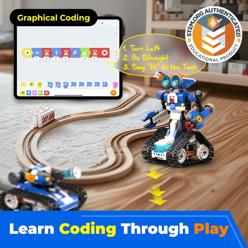 Robot J Smart Robot Building Kit, Programmable App RC Robot/Tank with Coding Gam - Picture 2 of 12