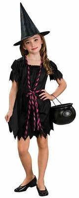 Witch Sorceress Wicked Black Scary Cute Fancy Dress Up Halloween Child Costume