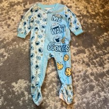 Sesame Street Toddler Boys Footed Cookie Monster Sleeper 12 Months