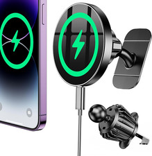 MagSafe Car Mount Charger 15W Fast Magnetic Holder 360  Stable Grip