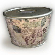 Croscill Memoirs Tissue Holder Box Silver Purple Tan Ceramic 8x6 Inches