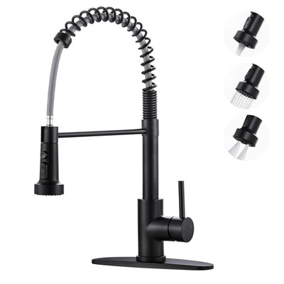Arcora Kitchen Faucets Pull Down Sprayer Matte Black 3-Function Kitchen Sink