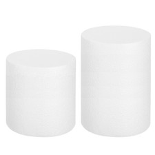 Manichino Torta Rotondo in Schiuma per Torte Finte, 6'x6' & 6'x8', Bianco, 2 Pezzi